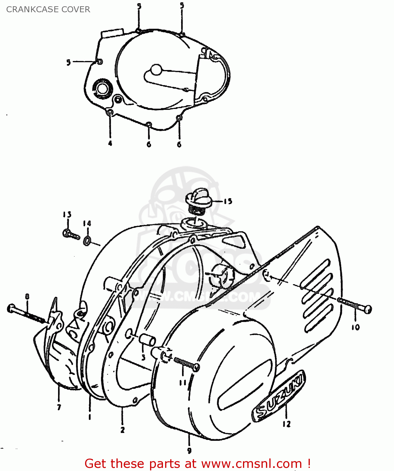 CRANKCASE COVER TS185ER 1979 (N) (E01 E02 E04 E21 E24)