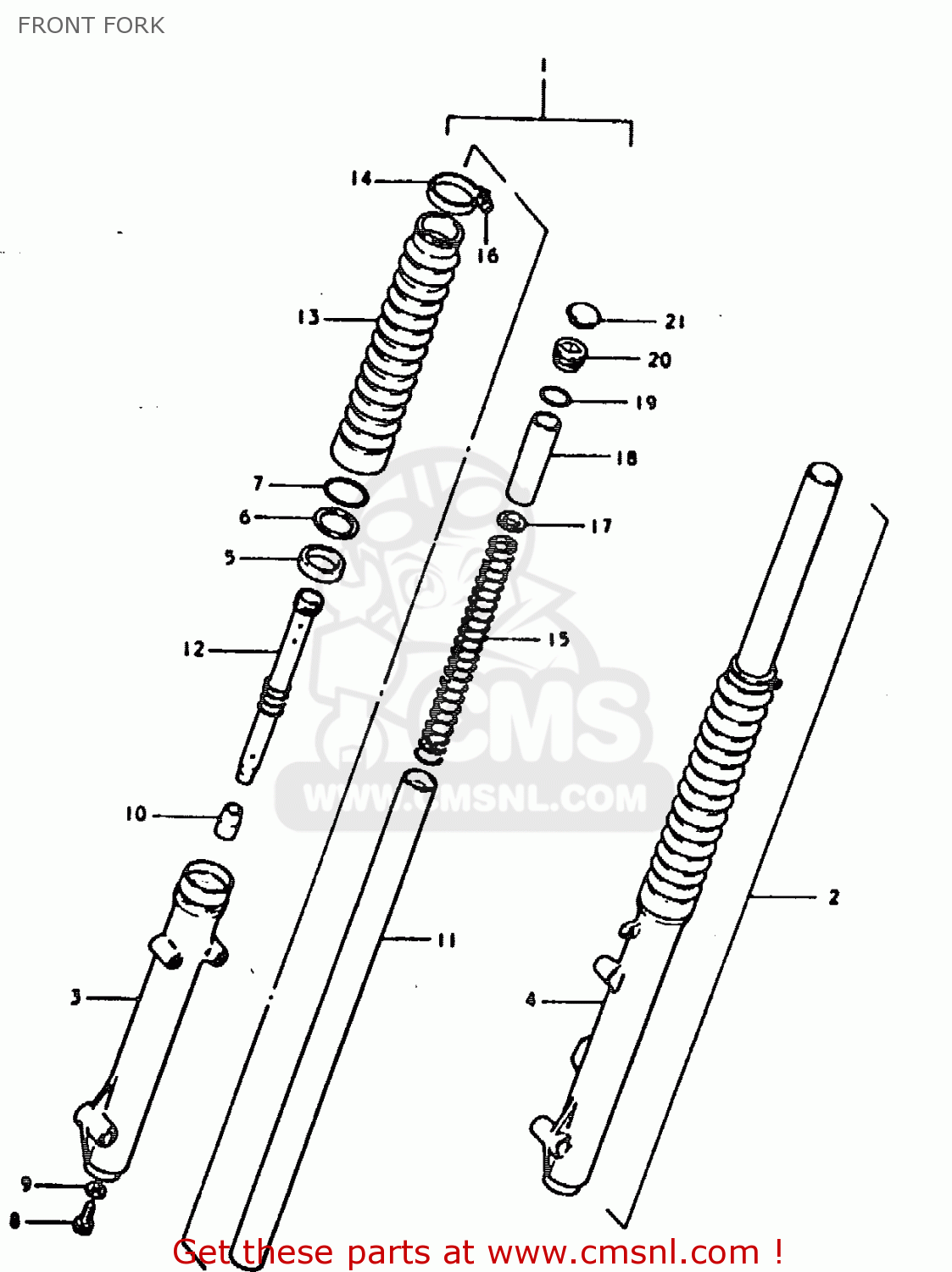 FRONT FORK TS185ER 1979 (N) (E01 E02 E04 E21 E24)
