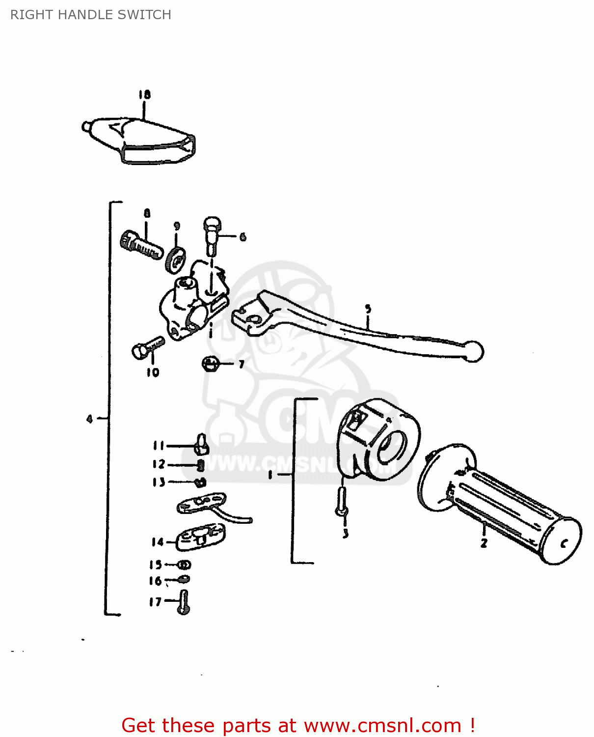 RIGHT HANDLE SWITCH TS185ER 1979 (N) (E01 E02 E04 E21 E24)