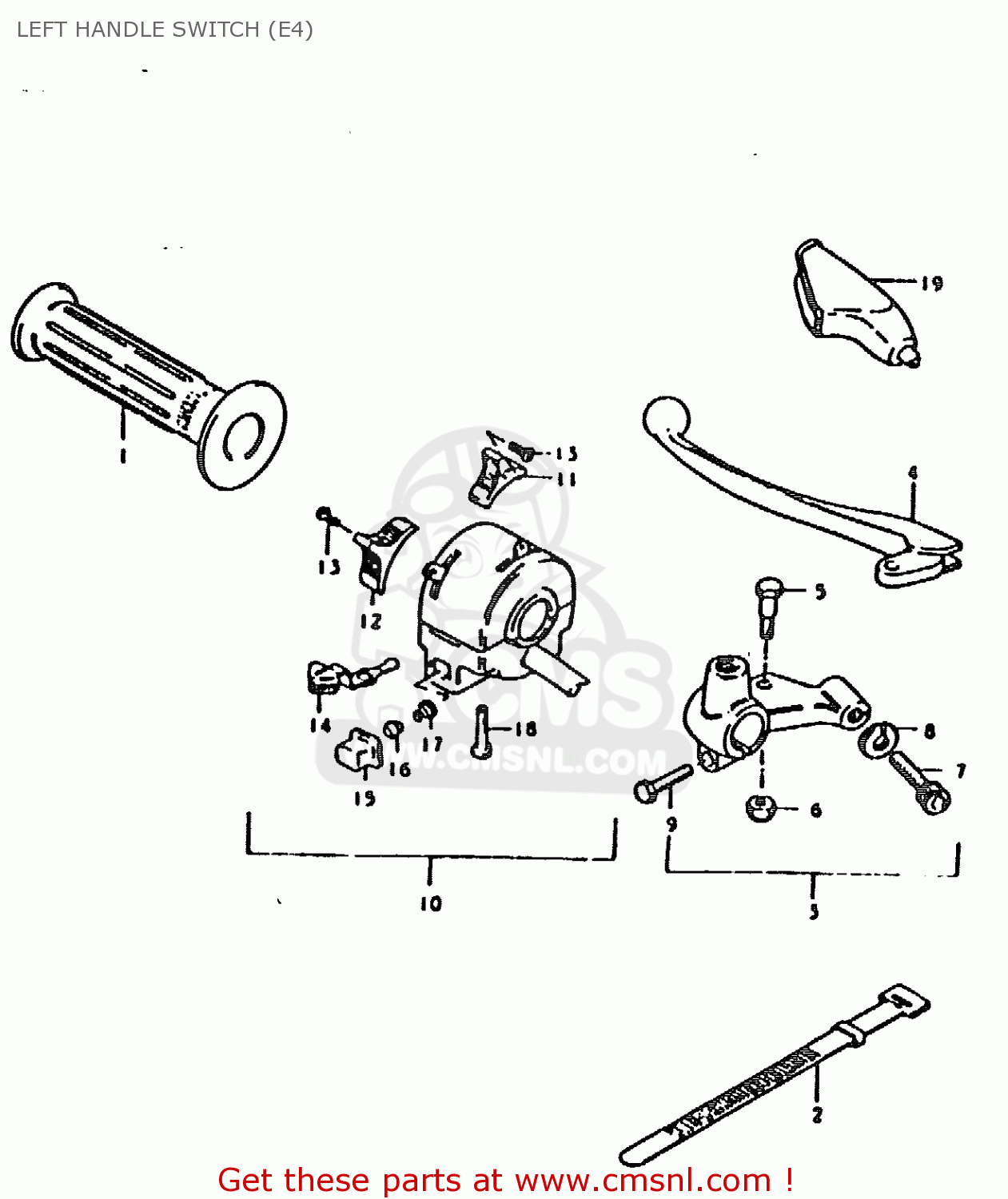 LEFT HANDLE SWITCH (E4) TS185ER 1979 (N) (E01 E02 E04 E21 E24)