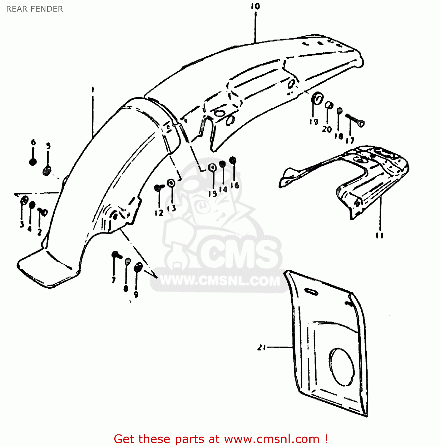 REAR FENDER TS185ER 1979 (N) (E01 E02 E04 E21 E24)