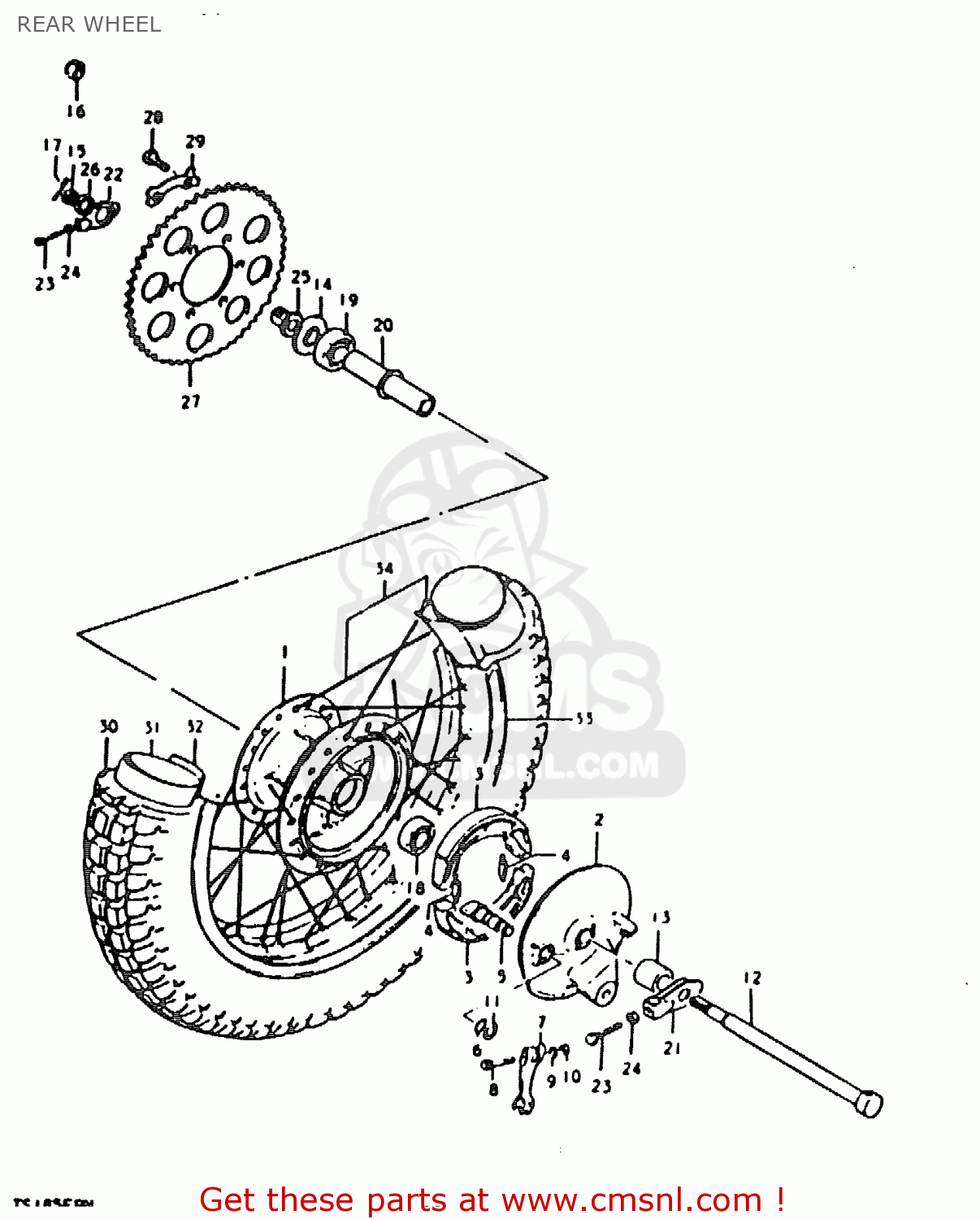 REAR WHEEL TS185ER 1979 (N) (E01 E02 E04 E21 E24)