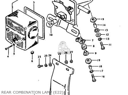 REAR COMBINATION LAMP (E22) - TS185ER 1979 (N) (E01 E02 E04 E21 E24)