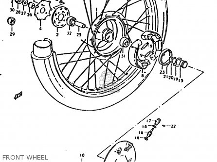 FRONT WHEEL - TS185ER 1979 (N) (E01 E02 E04 E21 E24)