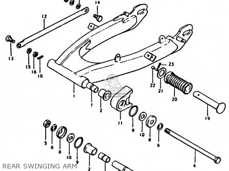 REAR SWINGING ARM - TS185ER 1979 (N) (E01 E02 E04 E21 E24)