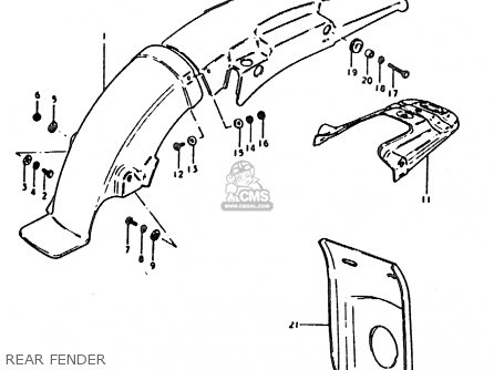 REAR FENDER - TS185ER 1979 (N) (E01 E02 E04 E21 E24)
