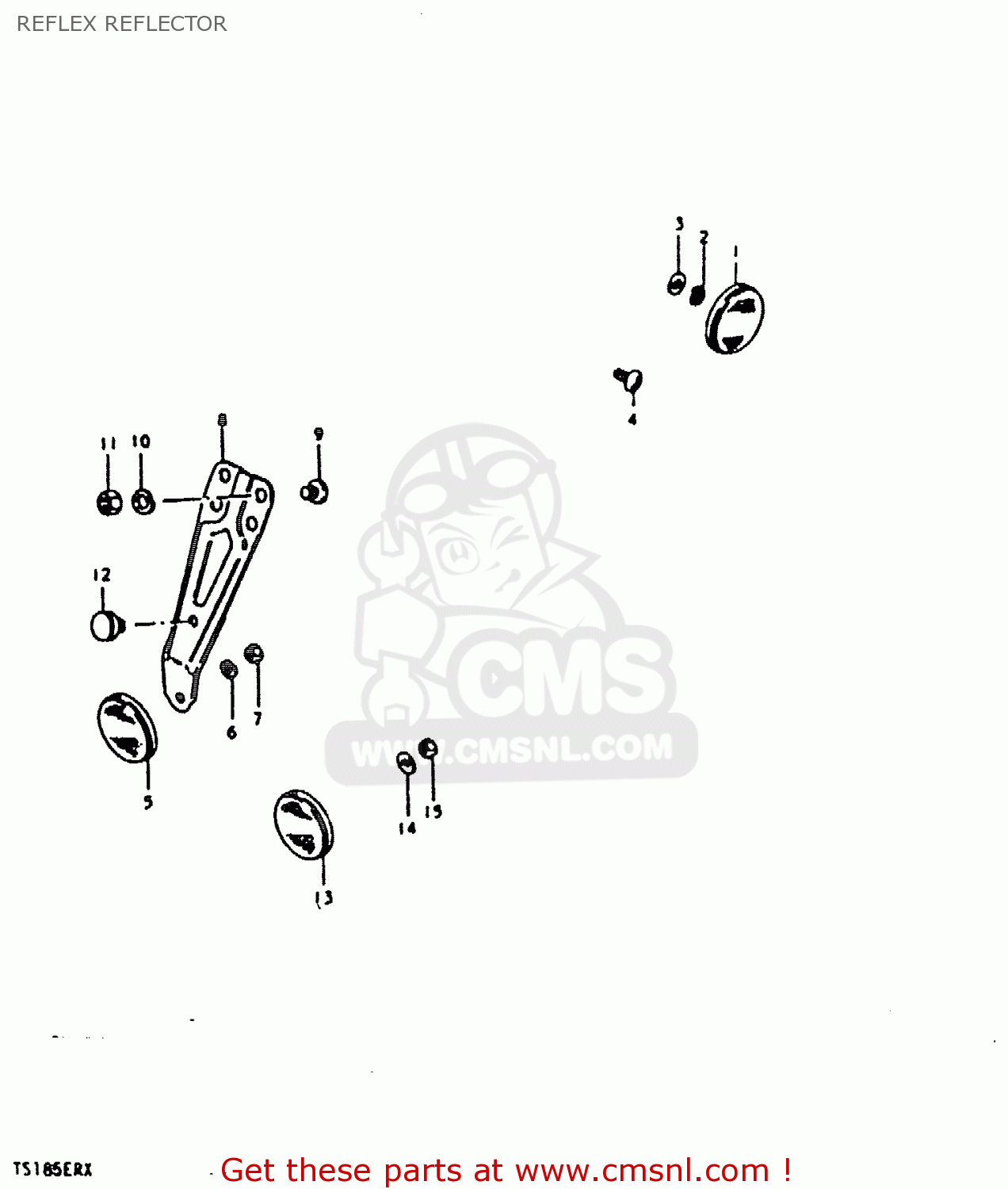 REFLEX REFLECTOR TS185ER 1980 (T) (01 02 04 09 15 E17 E18 E21 E22 E24 E25 E26 E30