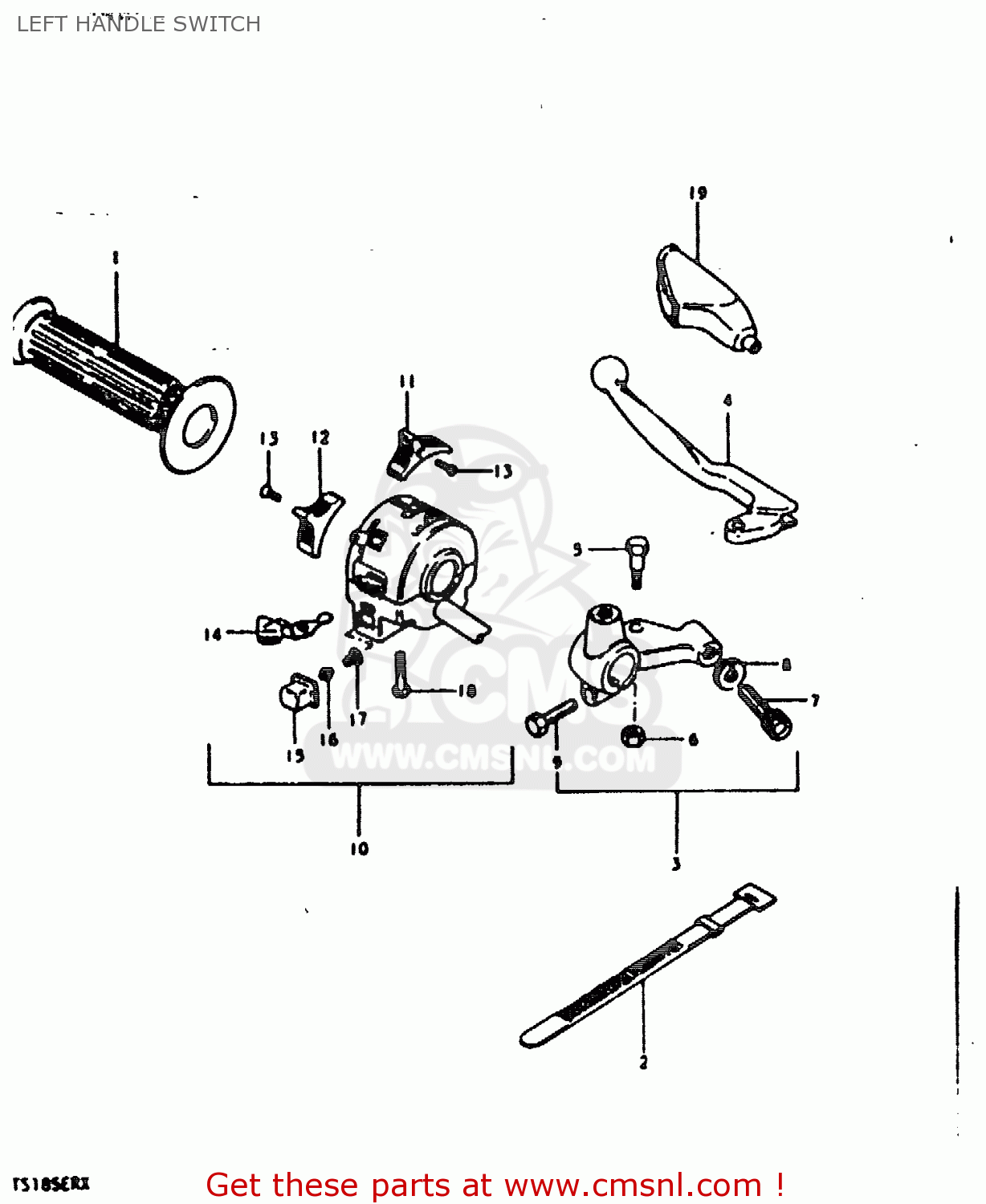 LEFT HANDLE SWITCH TS185ER 1980 (T) (01 02 04 09 15 E17 E18 E21 E22 E24 E25 E26 E30