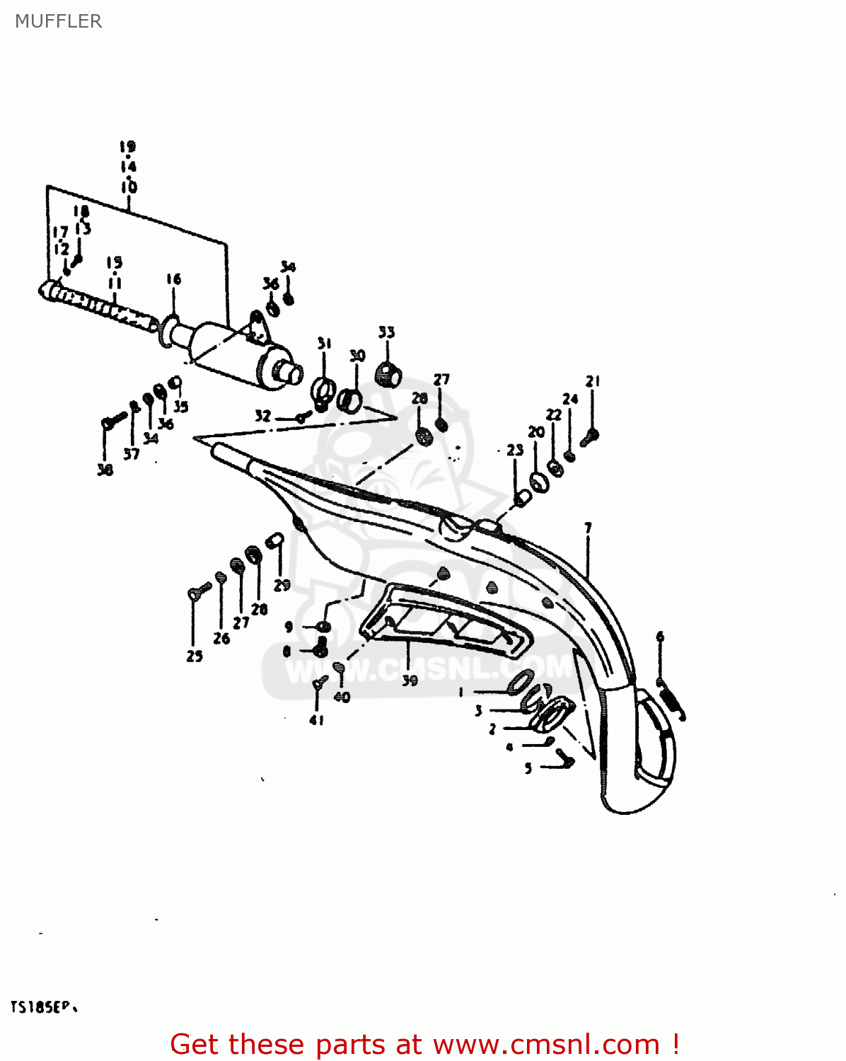 MUFFLER TS185ER 1980 (T) (01 02 04 09 15 E17 E18 E21 E22 E24 E25 E26 E30