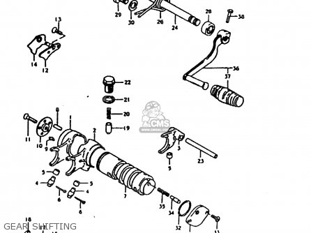 GEAR SHIFTING - TS185ER 1980 (T) (01 02 04 09 15 E17 E18 E21 E22 E24 E25 E26 E30