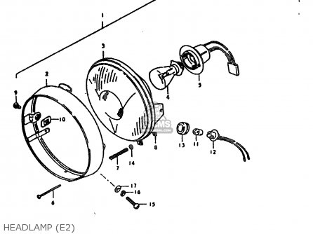 HEADLAMP (E2) - TS185ER 1980 (T) (01 02 04 09 15 E17 E18 E21 E22 E24 E25 E26 E30