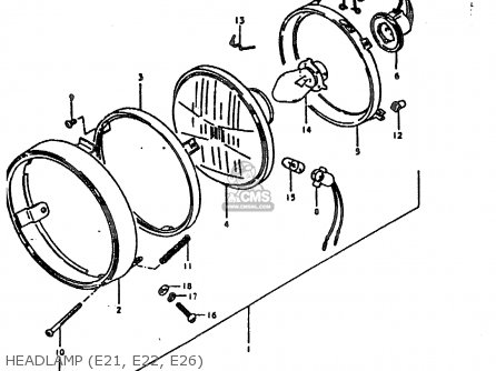 HEADLAMP (E21, E22, E26) - TS185ER 1980 (T) (01 02 04 09 15 E17 E18 E21 E22 E24 E25 E26 E30