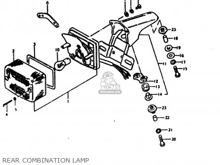 REAR COMBINATION LAMP - TS185ER 1980 (T) (01 02 04 09 15 E17 E18 E21 E22 E24 E25 E26 E30