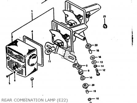 REAR COMBINATION LAMP (E22) - TS185ER 1980 (T) (01 02 04 09 15 E17 E18 E21 E22 E24 E25 E26 E30