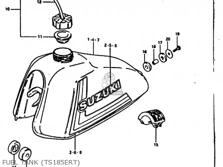 FUEL TANK (TS185ERT) - TS185ER 1980 (T) (01 02 04 09 15 E17 E18 E21 E22 E24 E25 E26 E30