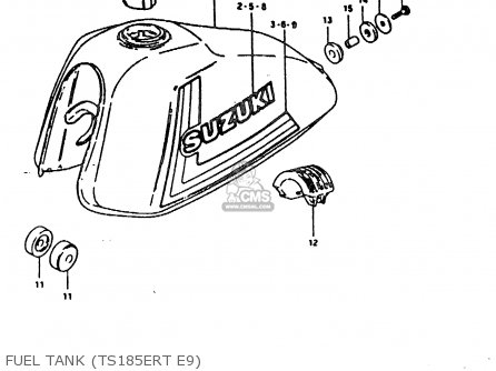 FUEL TANK (TS185ERT E9) - TS185ER 1980 (T) (01 02 04 09 15 E17 E18 E21 E22 E24 E25 E26 E30