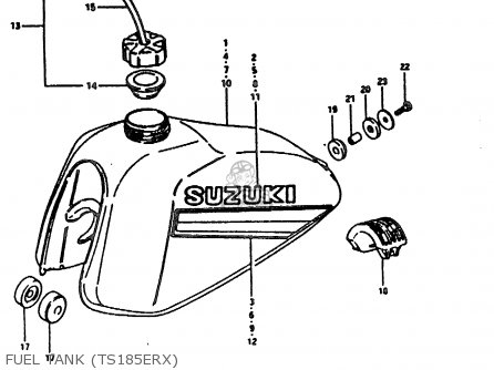 FUEL TANK (TS185ERX) - TS185ER 1980 (T) (01 02 04 09 15 E17 E18 E21 E22 E24 E25 E26 E30