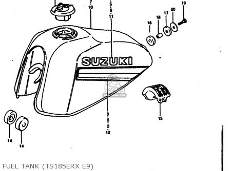 FUEL TANK (TS185ERX E9) - TS185ER 1980 (T) (01 02 04 09 15 E17 E18 E21 E22 E24 E25 E26 E30