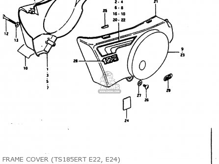 FRAME COVER (TS185ERT E22, E24) - TS185ER 1980 (T) (01 02 04 09 15 E17 E18 E21 E22 E24 E25 E26 E30