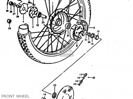 FRONT WHEEL - TS185ER 1980 (T) (01 02 04 09 15 E17 E18 E21 E22 E24 E25 E26 E30