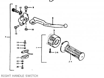 RIGHT HANDLE SWITCH - TS185ER 1980 (T) (01 02 04 09 15 E17 E18 E21 E22 E24 E25 E26 E30