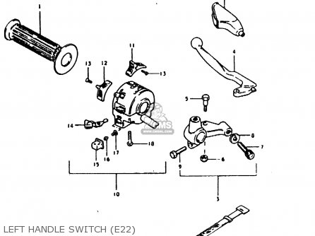 LEFT HANDLE SWITCH (E22) - TS185ER 1980 (T) (01 02 04 09 15 E17 E18 E21 E22 E24 E25 E26 E30