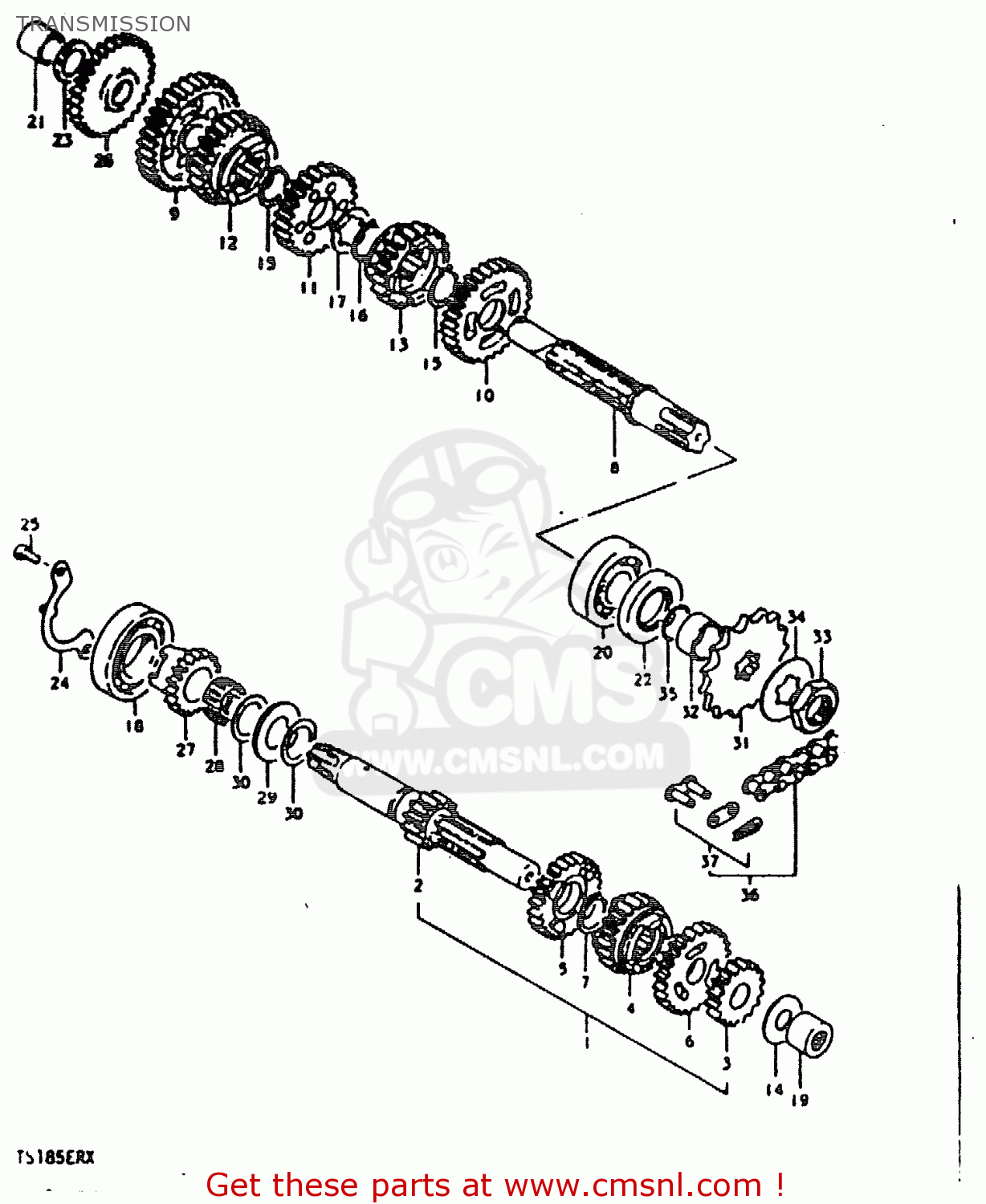 TRANSMISSION TS185ER 1981 (X) (E01 E02 E04 E09 E21 E22 E24 E26 E30)
