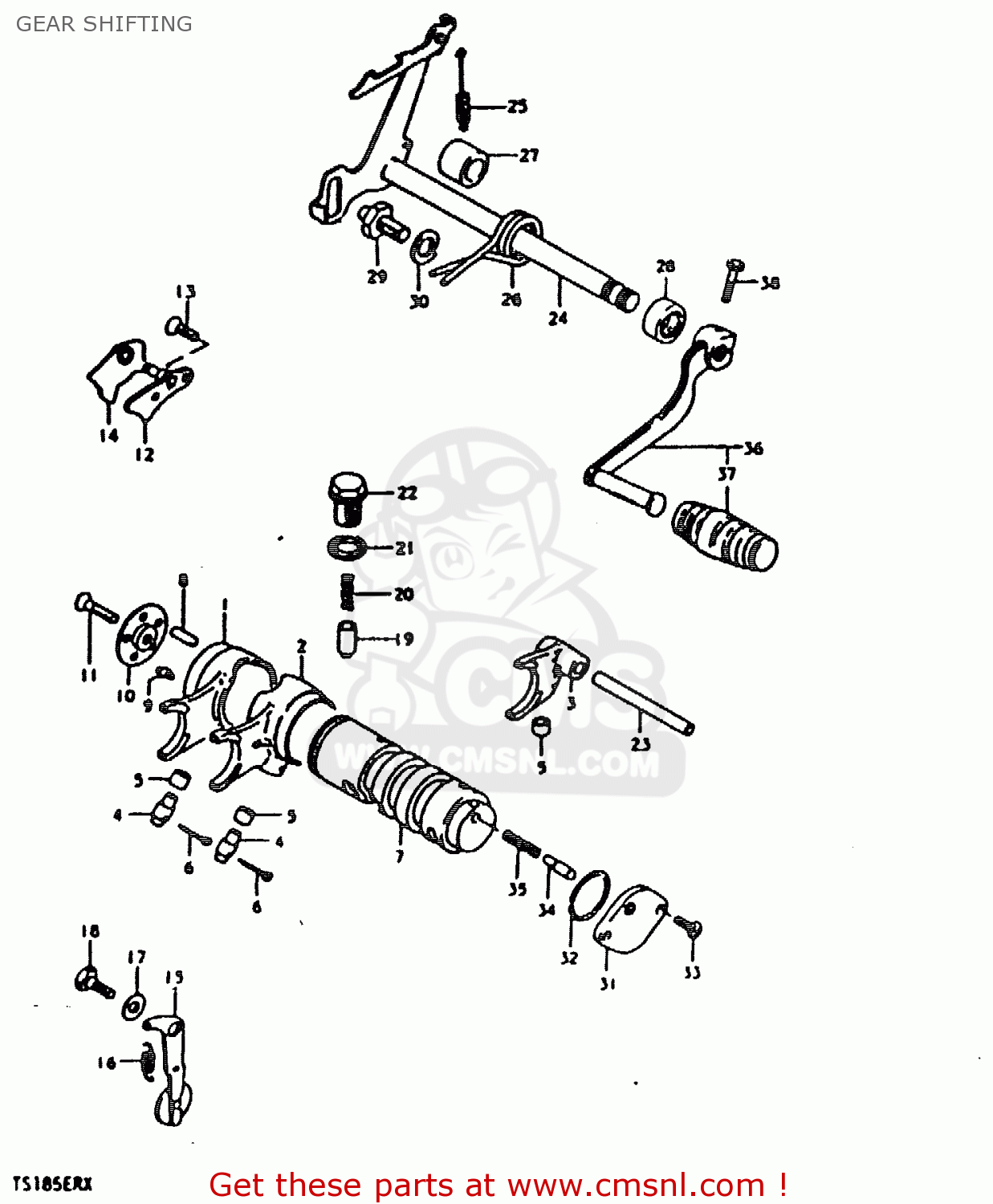 GEAR SHIFTING TS185ER 1981 (X) (E01 E02 E04 E09 E21 E22 E24 E26 E30)