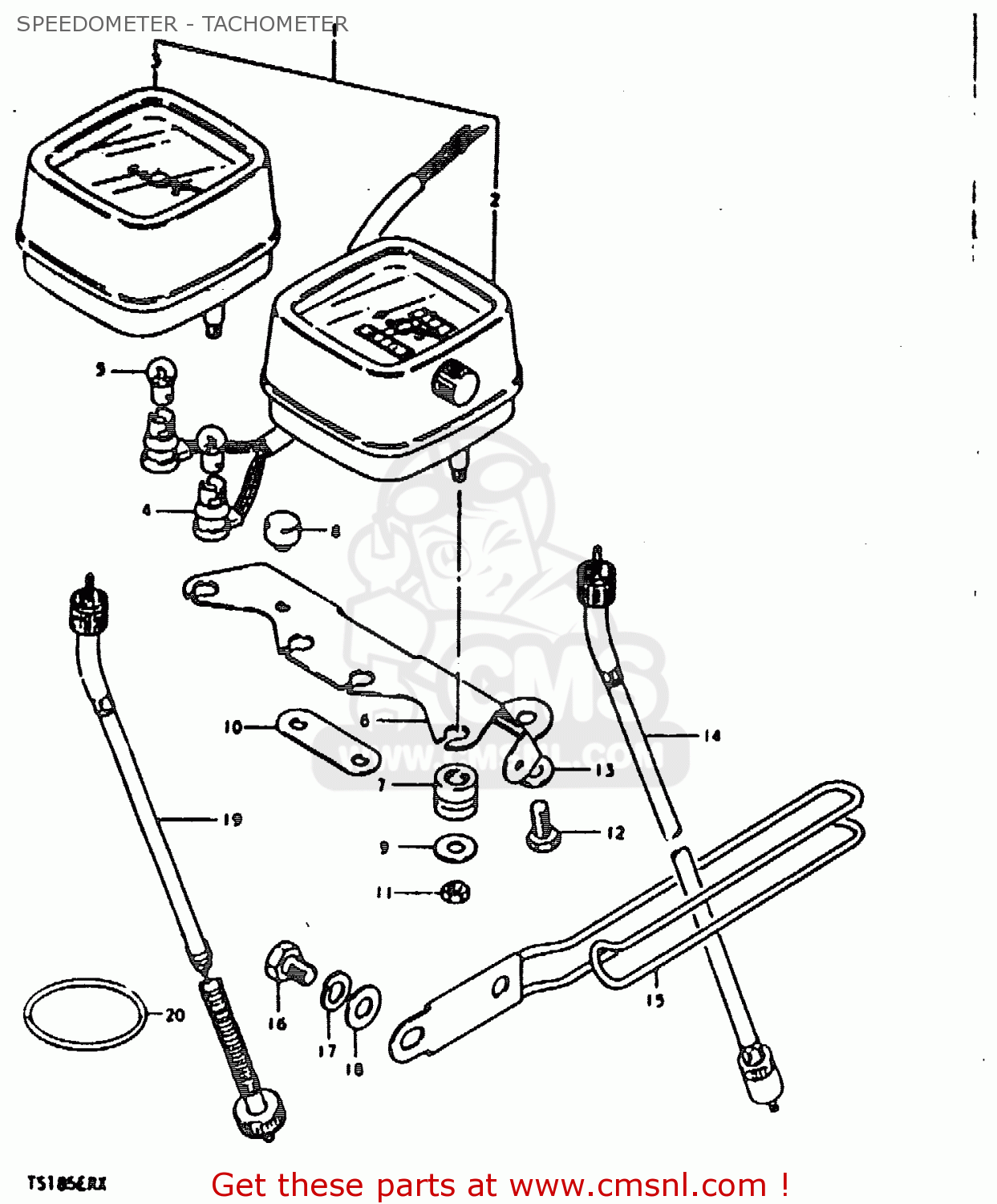 SPEEDOMETER - TACHOMETER TS185ER 1981 (X) (E01 E02 E04 E09 E21 E22 E24 E26 E30)