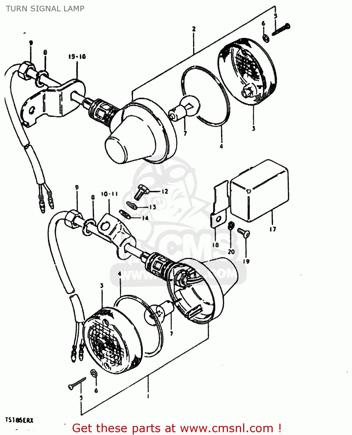 TURN SIGNAL LAMP TS185ER 1981 (X) (E01 E02 E04 E09 E21 E22 E24 E26 E30)