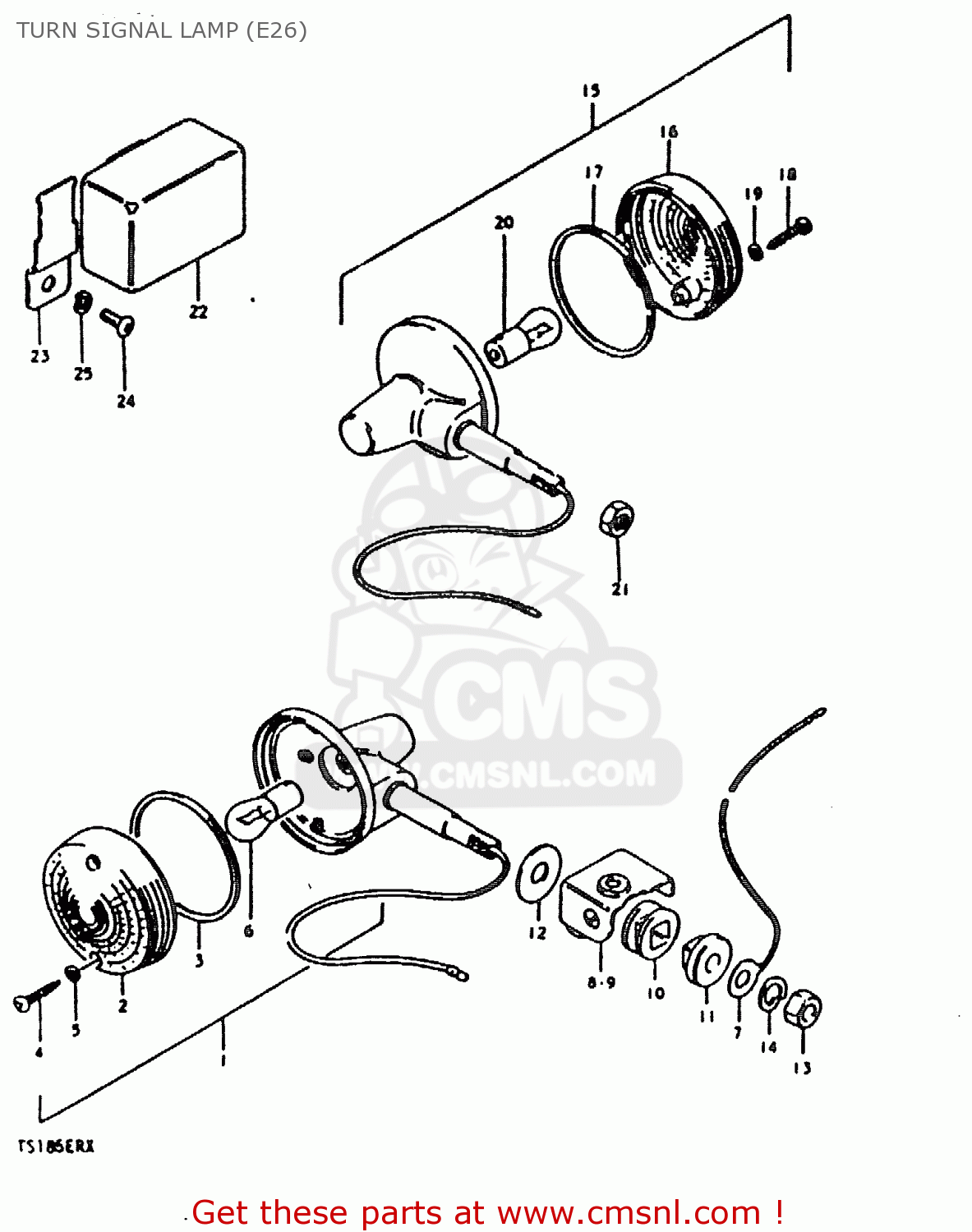 TURN SIGNAL LAMP (E26) TS185ER 1981 (X) (E01 E02 E04 E09 E21 E22 E24 E26 E30)
