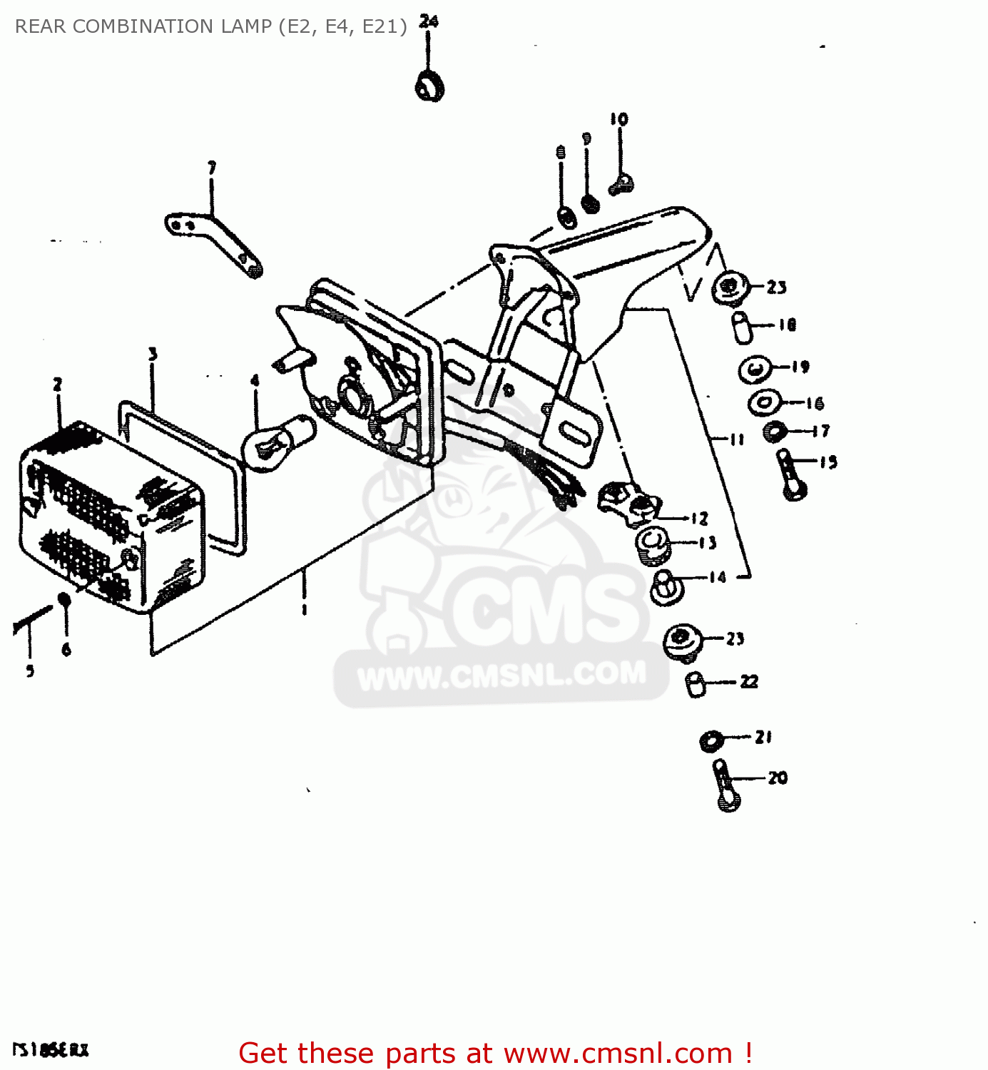 REAR COMBINATION LAMP (E2, E4, E21) TS185ER 1981 (X) (E01 E02 E04 E09 E21 E22 E24 E26 E30)