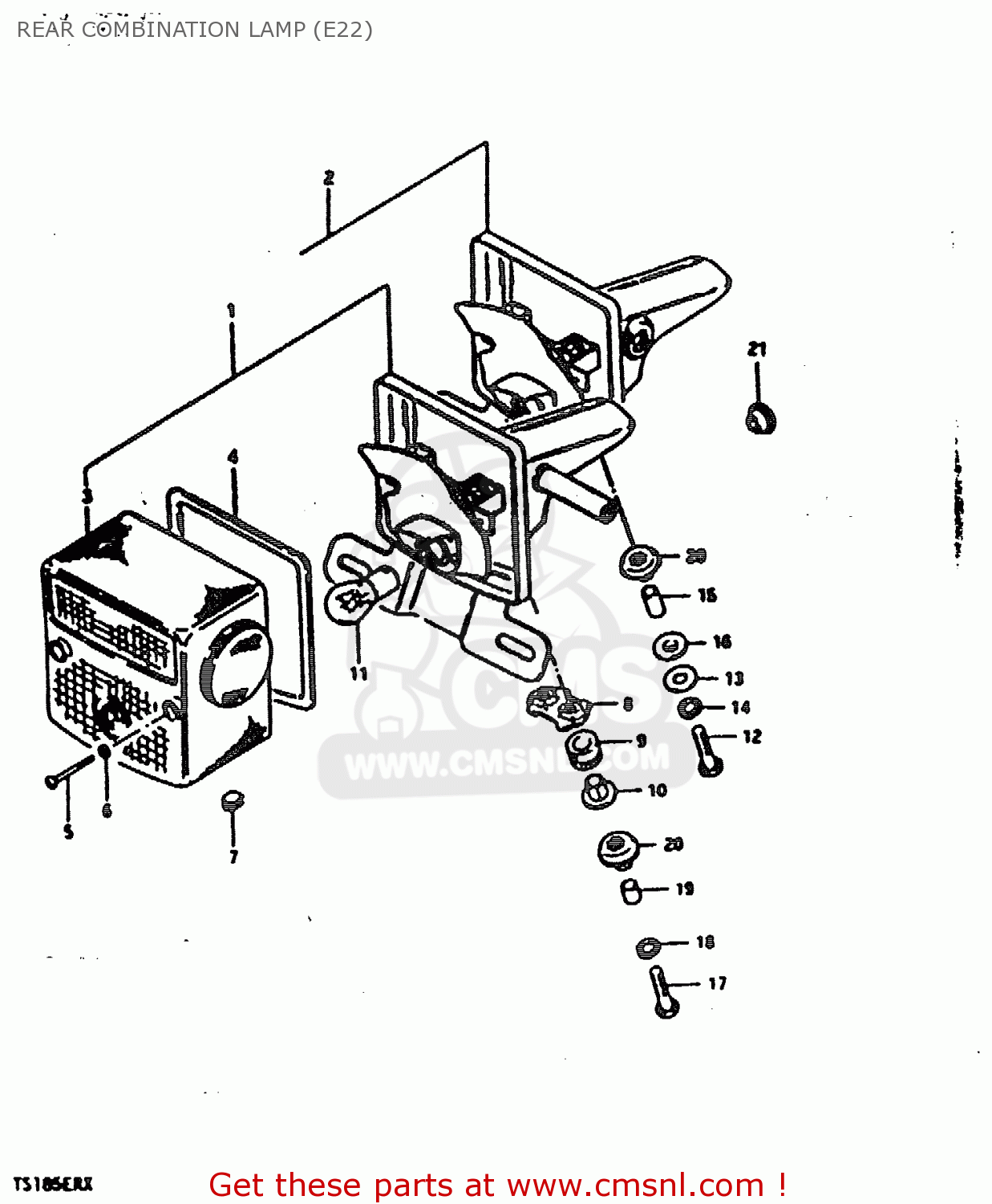 REAR COMBINATION LAMP (E22) TS185ER 1981 (X) (E01 E02 E04 E09 E21 E22 E24 E26 E30)