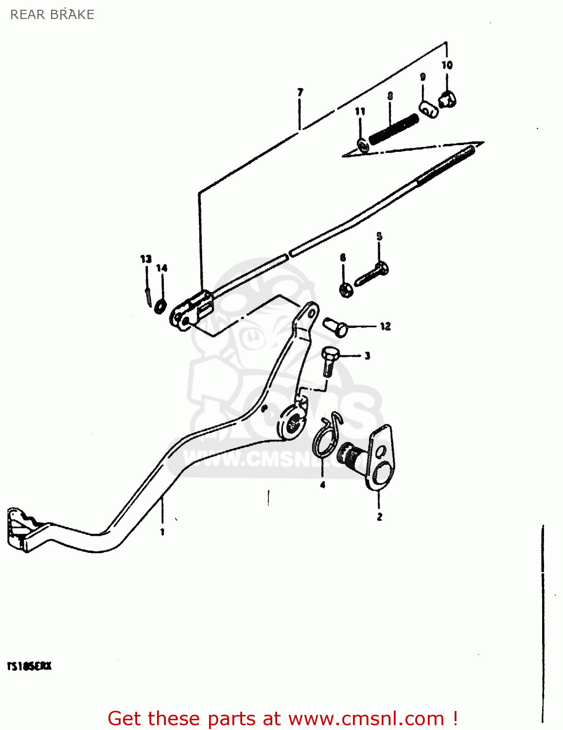 REAR BRAKE TS185ER 1981 (X) (E01 E02 E04 E09 E21 E22 E24 E26 E30)