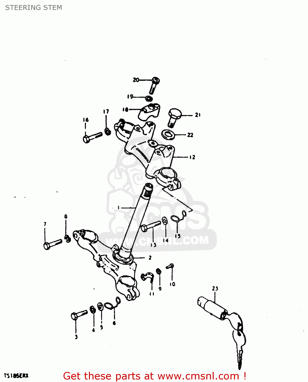 STEERING STEM TS185ER 1981 (X) (E01 E02 E04 E09 E21 E22 E24 E26 E30)
