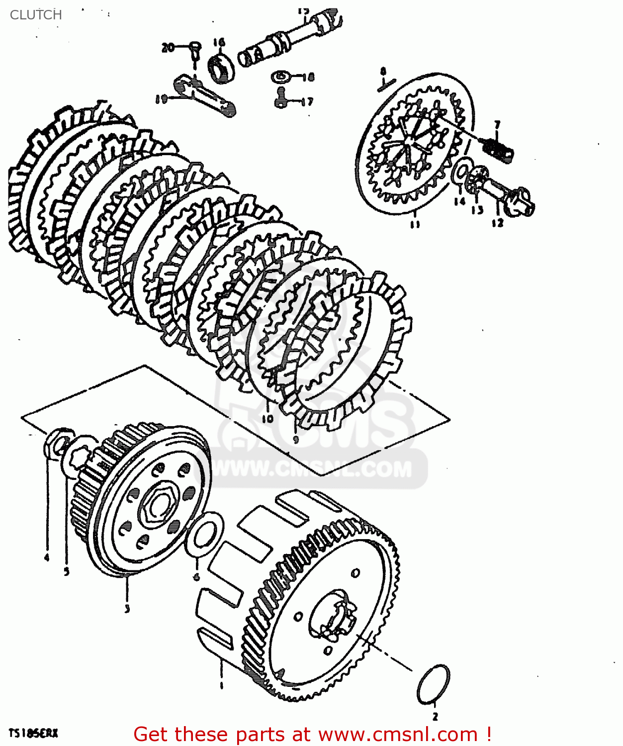 CLUTCH TS185ER 1981 (X) (E01 E02 E04 E09 E21 E22 E24 E26 E30)