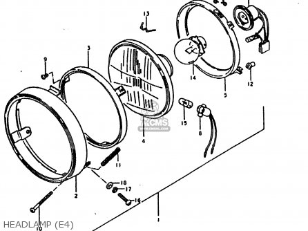 HEADLAMP (E4) - TS185ER 1981 (X) (E01 E02 E04 E09 E21 E22 E24 E26 E30)