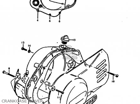 CRANKCASE COVER - TS185ER 1981 (X) (E01 E02 E04 E09 E21 E22 E24 E26 E30)