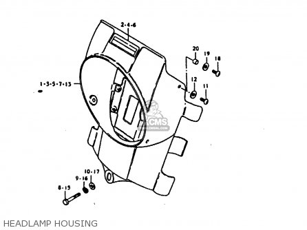 HEADLAMP HOUSING - TS185ER 1981 (X) (E01 E02 E04 E09 E21 E22 E24 E26 E30)