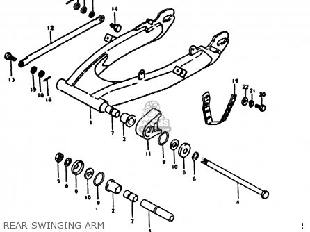 REAR SWINGING ARM - TS185ER 1981 (X) (E01 E02 E04 E09 E21 E22 E24 E26 E30)