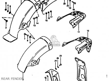 REAR FENDER - TS185ER 1981 (X) (E01 E02 E04 E09 E21 E22 E24 E26 E30)