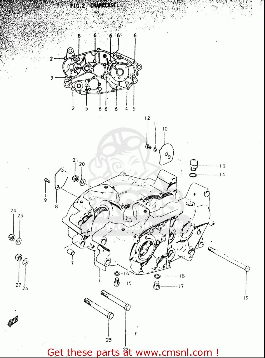 CRANKCASE TS250 19691970 USA (E03)