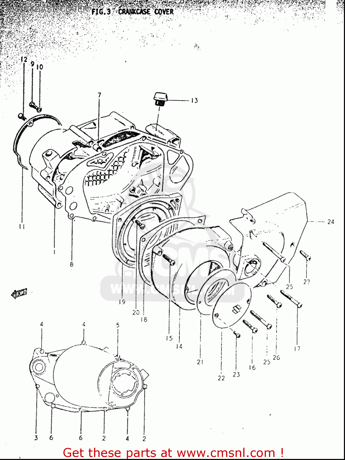 CRANKCASE COVER TS250 19691970 USA (E03)