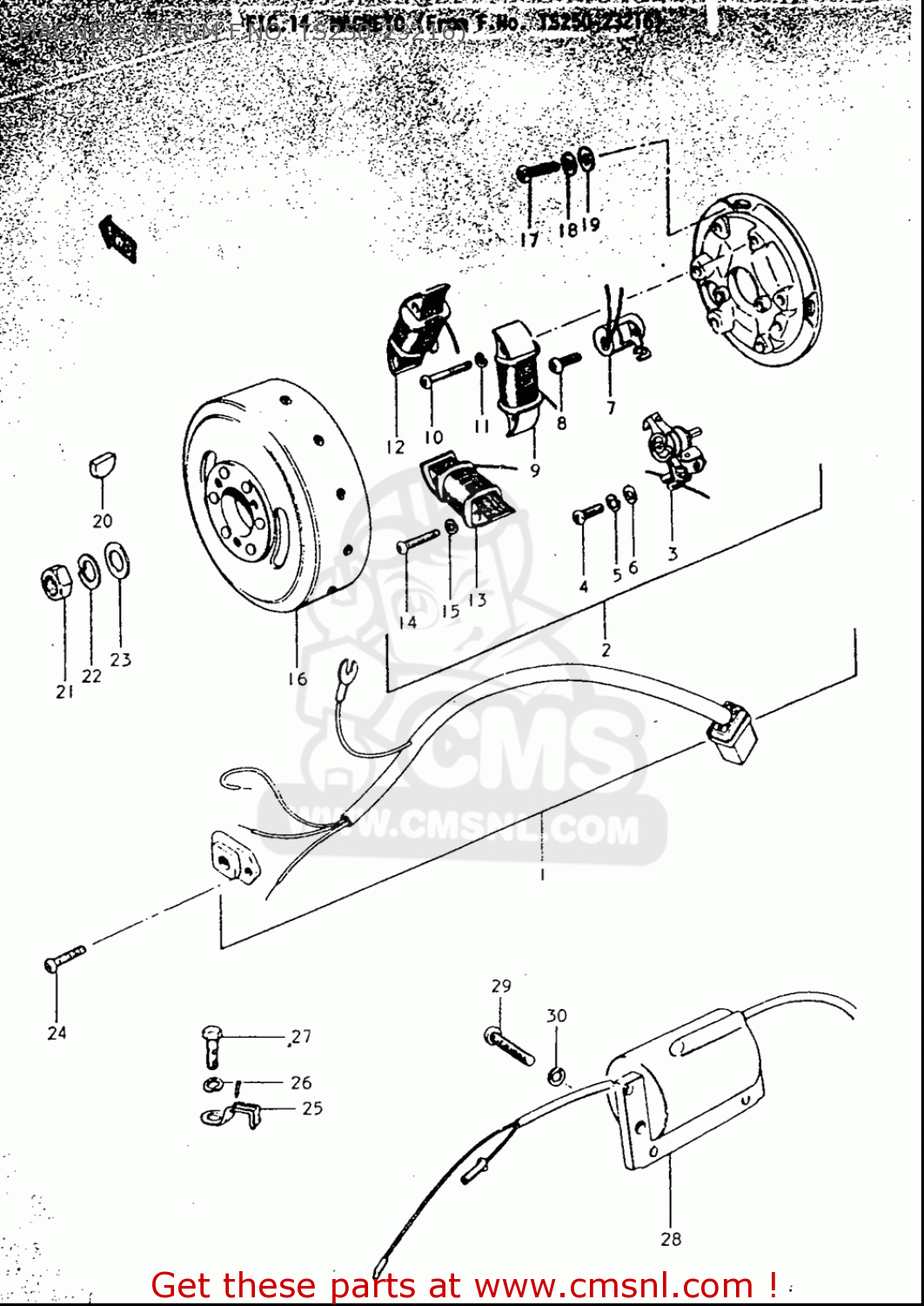 MAGNETO (FROM F.NO. TS250-23216) TS250 19691970 USA (E03)