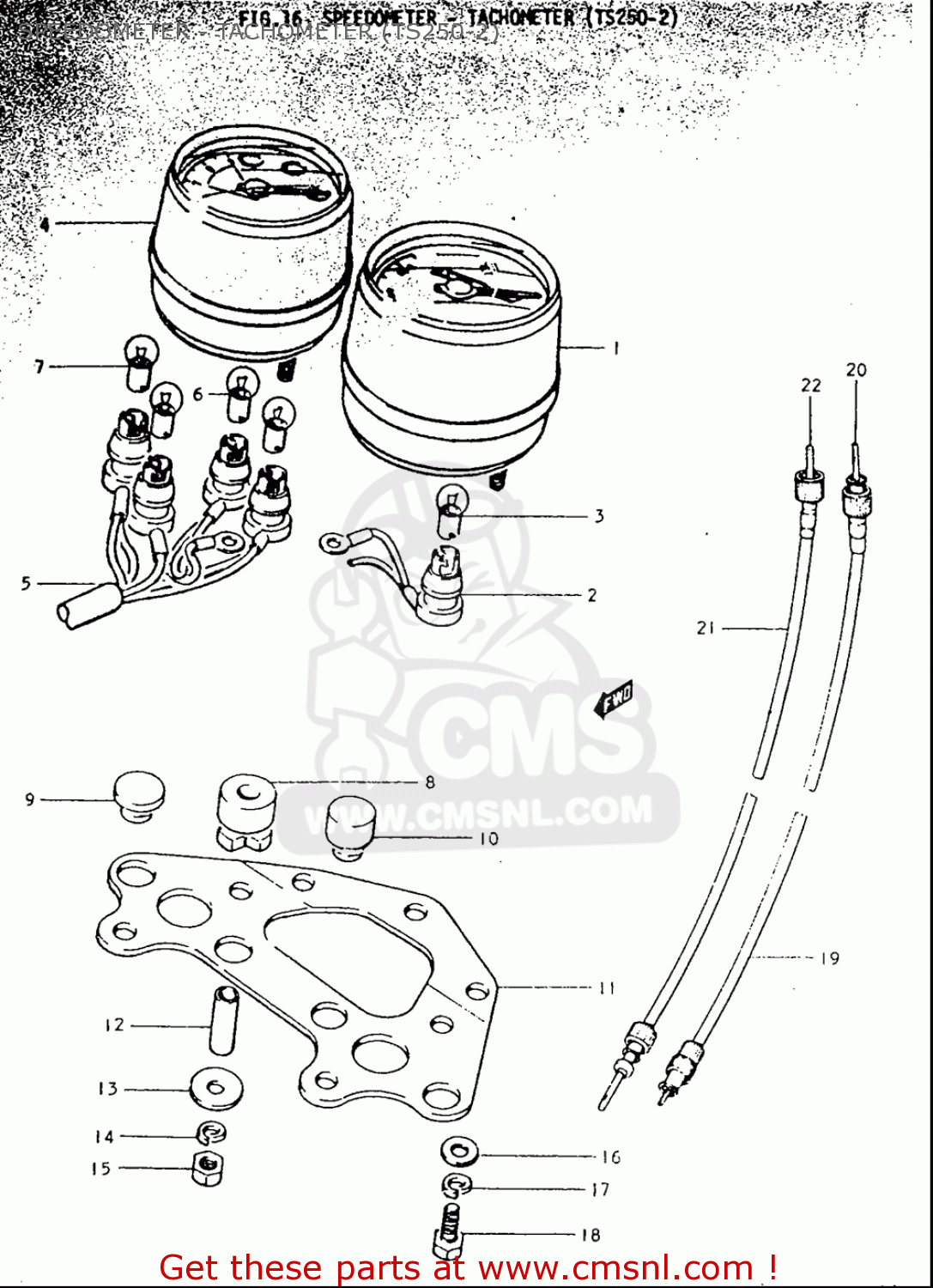 SPEEDOMETER - TACHOMETER (TS250-2) TS250 19691970 USA (E03)