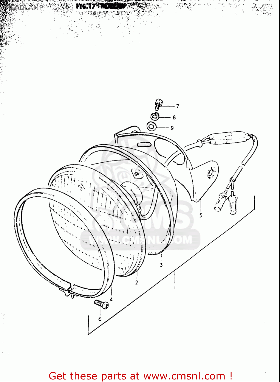 HEADLAMP TS250 19691970 USA (E03)