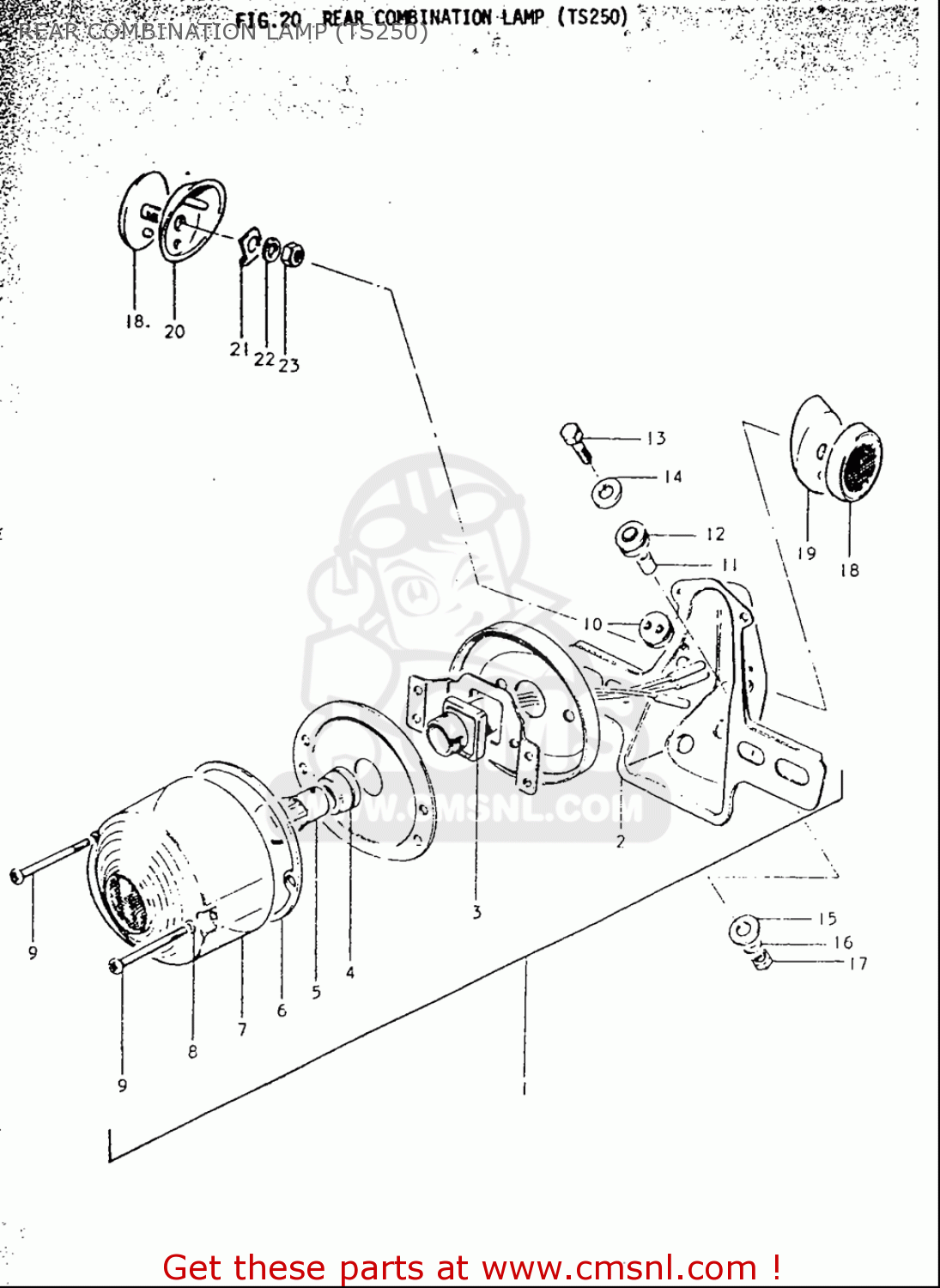 REAR COMBINATION LAMP (TS250) TS250 19691970 USA (E03)