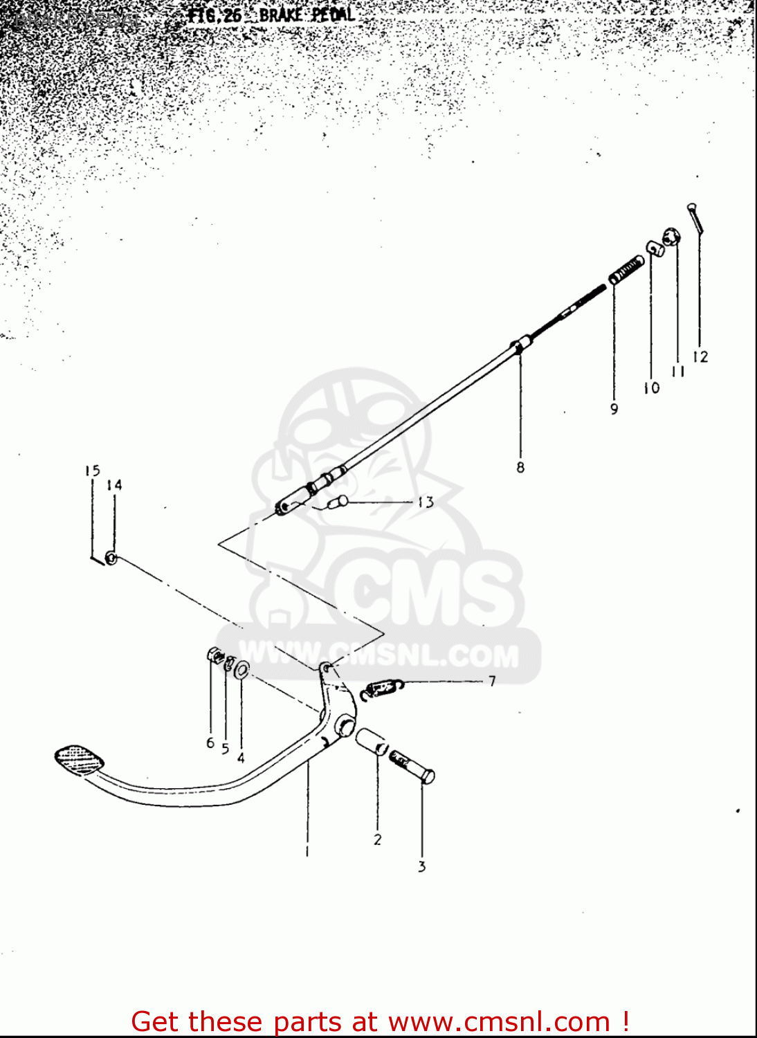 BRAKE PEDAL TS250 19691970 USA (E03)