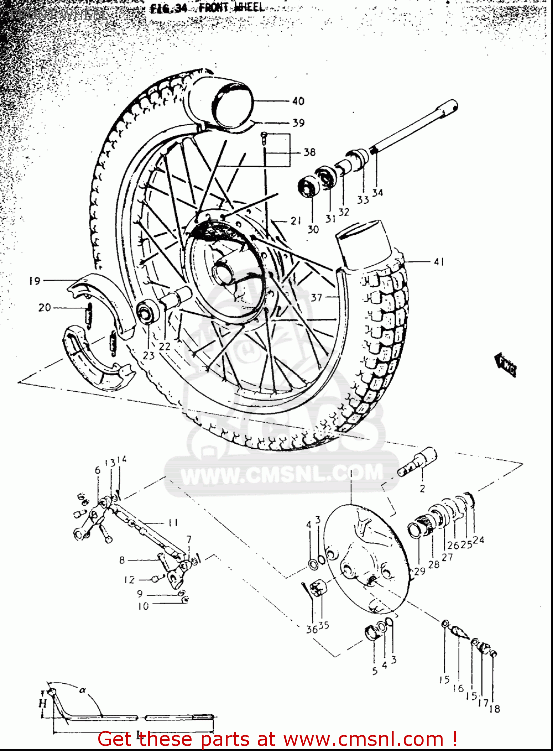 FRONT WHEEL TS250 19691970 USA (E03)