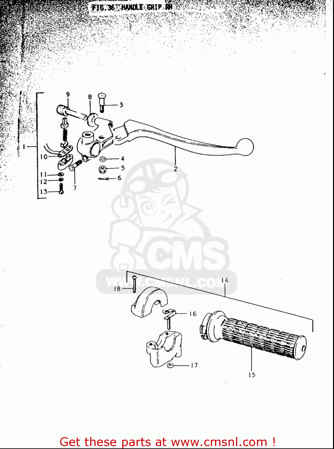HANDLE GRIP RH TS250 19691970 USA (E03)